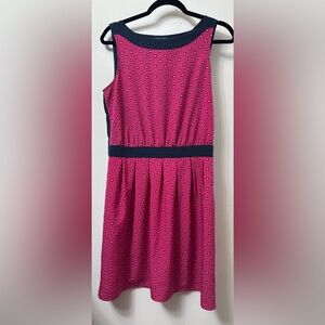 Tommy Hilfiger Pink Sleeveless Dress with Navy Accents. Like new condition.